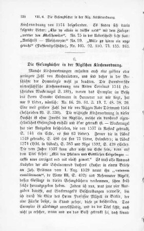 6. Die Gesangbücher in der Rigischen Kirchenordnung.