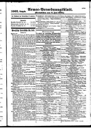 1002.Ausgabe. Dienstag, 6. Juni 1916