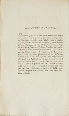 Editoris Monitum