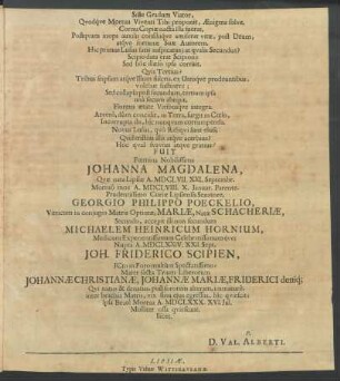 Siste Gradum Viator : Quodque Mortua Viventi Tibi proponit, Aenigma solve, Cornu Copiae nacta Illa fuerat ...