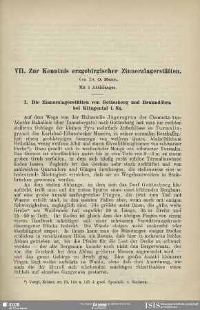 Zur Kenntnis erzgebirgischer Zinnerzlagerstätten