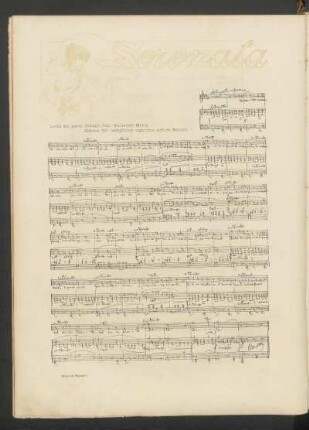Serenata : Letra del poeta chileno Juan Guillermo Matta. Música del compositor argentino Arturo Berutti. Dibujo de Foradori.