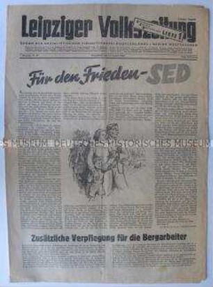 Tageszeitung der SED Westsachsen "Leipziger Volkszeitung" zu den Gemeindewahlen am 1. September 1946