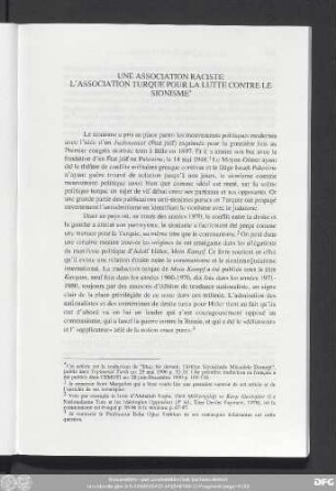 Une Association Raciste: L'Association Turque Pour La Lutte Contre Le Sionisme