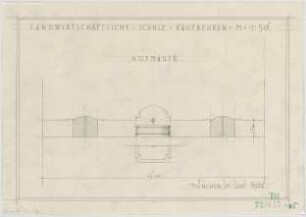 Fischer, Theodor; Kaufbeuren; Landwirtschaftliche Schule - Hofmauer (Grundriss, Ansicht)