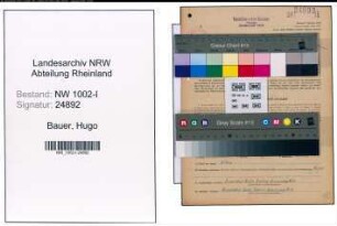 Entnazifizierung Hugo Bauer, geb. 04.06.1907 (Abtl.Leiter)