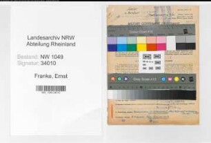 Entnazifizierung Ernst Franke , geb. 13.04.1888 (Maler)