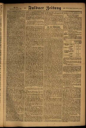 Zweite Ausgabe vom Samstag, den 15. Januar 1921.