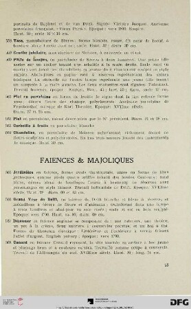 Faiences & Majoliques (Nr. 565-577)