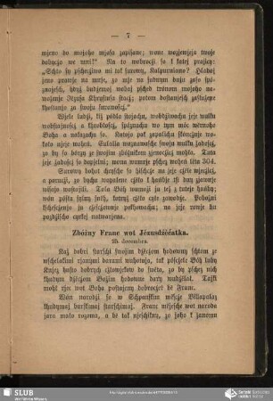 Zbóžny Franc wot Jězusdźěćatka