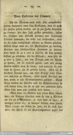 Vom Castriren der Lämmer