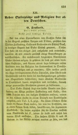 Ueber Opferplätze und Religion der alten Deutschen