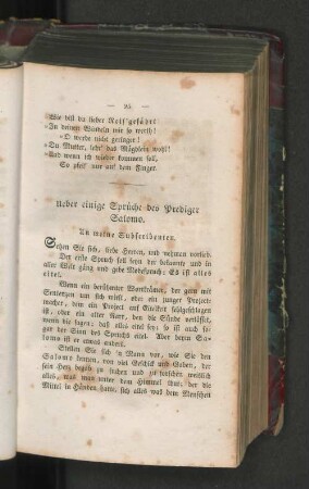 Ueber einige Sprüche des Predigers Salomo.