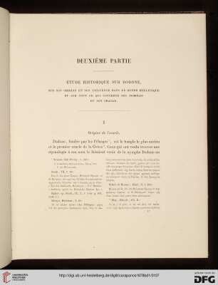 Deuxième Partie: Étude historique sur Dodone