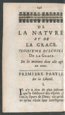 Premiere Partie. De la Liberté