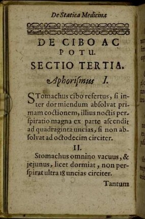 Sectio tertia. De Cibo ac Potu