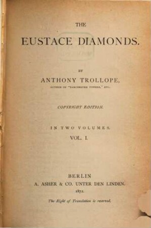 The Eustace Diamonds, 1