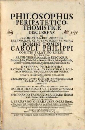Philosophus Peripatetico-Thomistice Discurrens