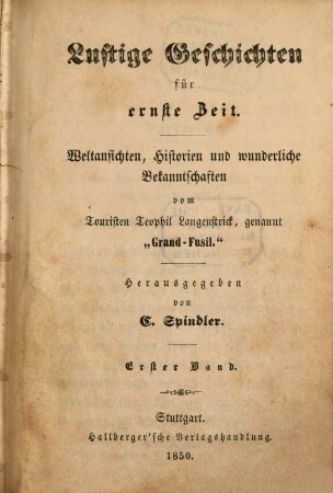C. Spindler's sämmtliche Werke. 19
