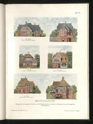 Tafel 80: Preisgekrönte und angekaufte Entwürfe aus dem Preisausschreiben des Vereins für Vierländer Kunst und Heimatkunde in Neuengamme