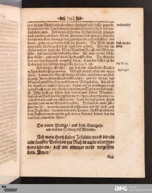 Die vierte Predigt / aus dem Evangelio am vierten Sontag deß Advents.