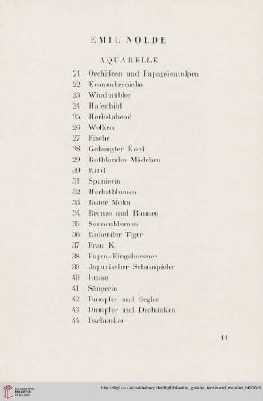 Emil Nolde - Aquarelle (Nr. 21 - 44)