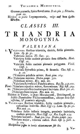 Classis III. Triandria Monogynia