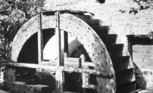 Quitzdorf am See. Ehem. Sägemühle, Wasserrad, 1959, Repro