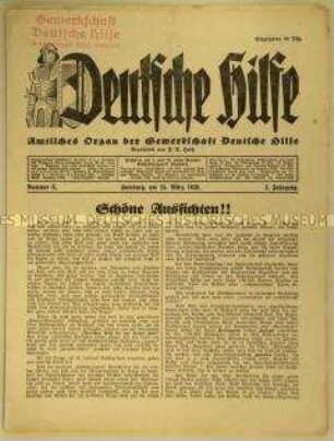 Wochenzeitung der konservativen "Gewerkschaft Deutsche Hilfe"