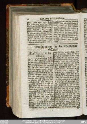 II. Danksagungen für die Wolthaten Gottes.