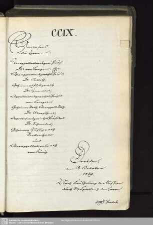 CCIX., 18. October 1859