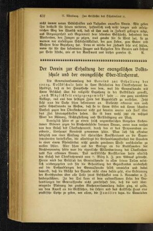 ¬Der¬ Verein zur Erhaltung der evangelischen Volksschule und der evangelische Ober-Kirchenrat