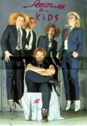 Autogrammkarte der Gruppe Amor und die Kids (DDR-Künstler)