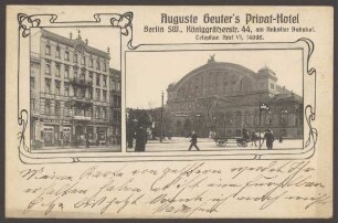Ansichtskarte "Auguste Geuter's Privat Hotel", Königgrätzer Straße 44
