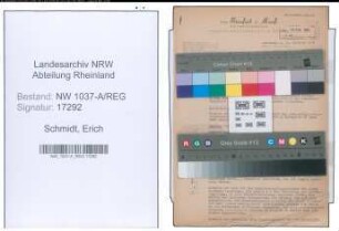 Entnazifizierung Erich Schmidt , geb. 00.00.0000 (Kaufm.Angestellter)