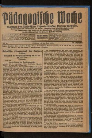 Katholischer Lehrerverband des Deutschen Reiches : Niederschrift der Vertreterversammlung am 27. und 28. Mai 1921 ; (Fortsetzung)
