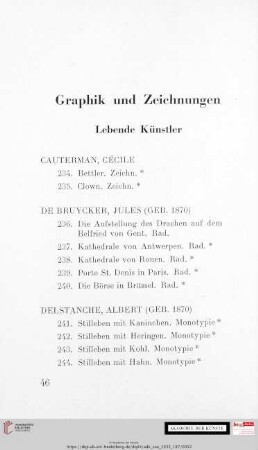 Graphik und Zeichnungen. Lebende Künstler