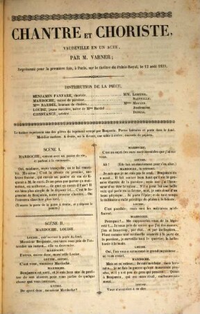 Chantre et choriste : vaudeville en un acte