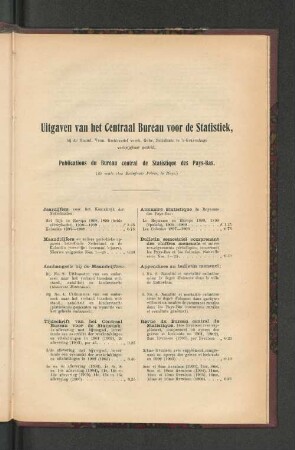 Uitgaven van het Centraal Bureau voor de Statiestik