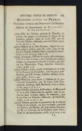 279-320, Histoires civiles des Provinces de France
