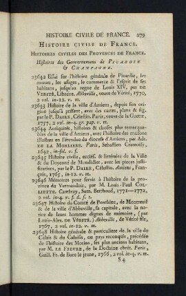 279-320, Histoires civiles des Provinces de France