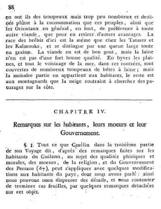 Chapitre IV. Remarques sur les habitants, leurs moeurs et leur gouvernement