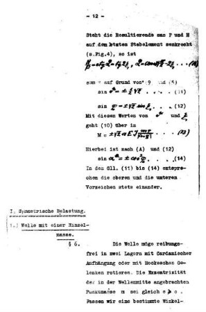 I. Symmetrische Belastung.