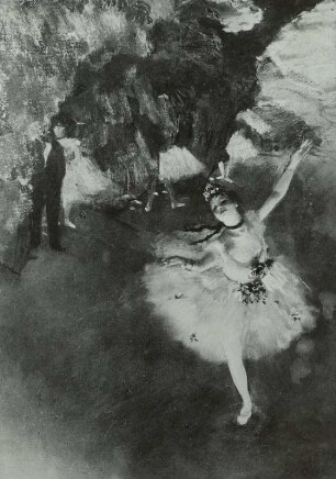 Tänzerin auf der Bühne : Degas, Edgar (1834-1917): Tänzerin auf der Bühne. Um 1878. Pastell; 58 x 42 cm. Paris: Louvre