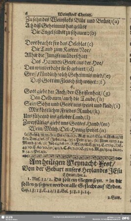 Am heiligen Weynacht-Fest, Von der Geburt unsers Heylandes Jesu Christi