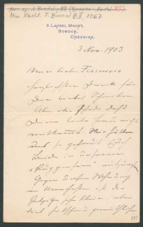 Brief an Ferruccio Busoni : 03.11.1903