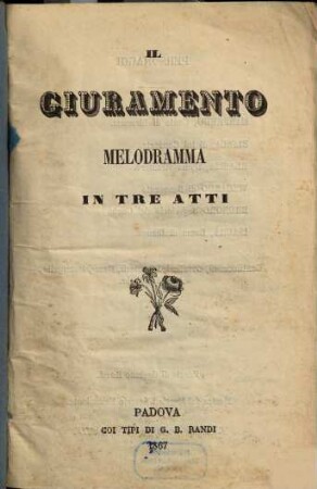 Il giuramento : melodramma in tre atti