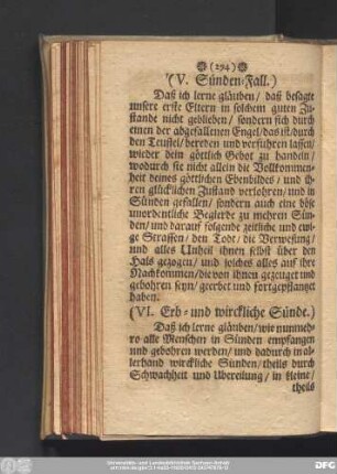 (V. Sünden-Fall.)