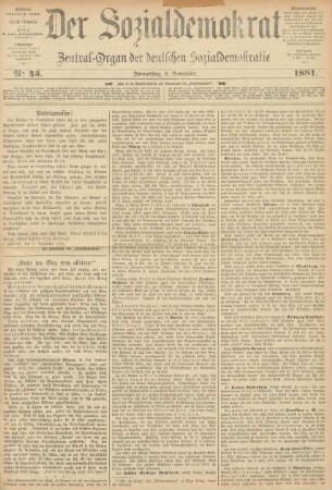 No 45. Donnerstag, 3. November. 1881.