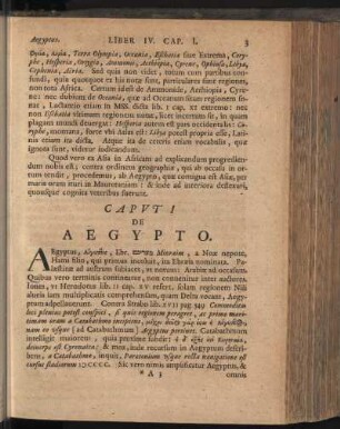 Caput I. De Aegypto